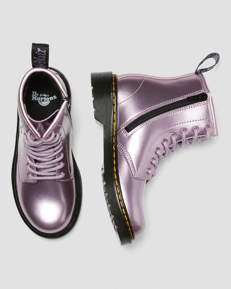 Pink Kids' Dr Martens Junior 1460 Metallic Lace Up Boots | CA 681ILH